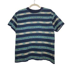 Vintage Surf Aztec All Over 90s Shirt Small Art Grunge Cobain Stripe